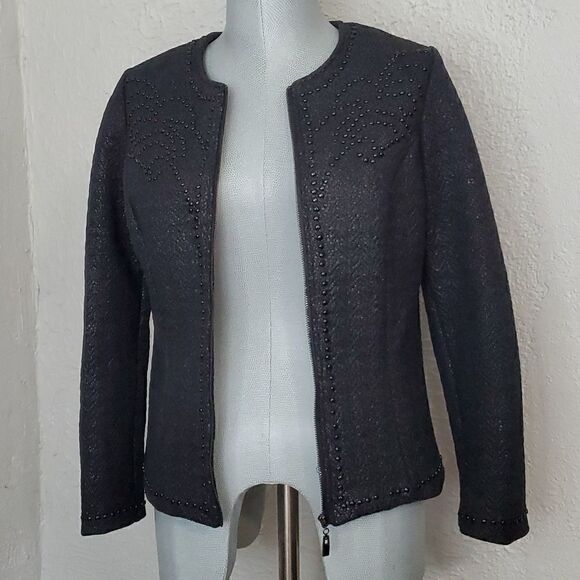 Juliette Longuet | Studded Metallic Sheen Jacket - Picture 5 of 8